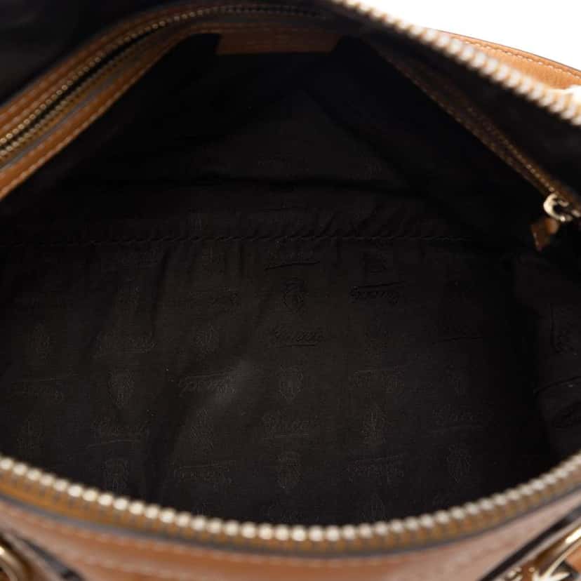 Gucci Medium Guccissima Charm Dome Satchel Brown Leather Very good condition - Model View