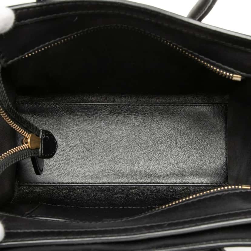 Celine Nano Tricolor Calfskin and Suede Luggage Tote Beige Leather Very good condition - Model View