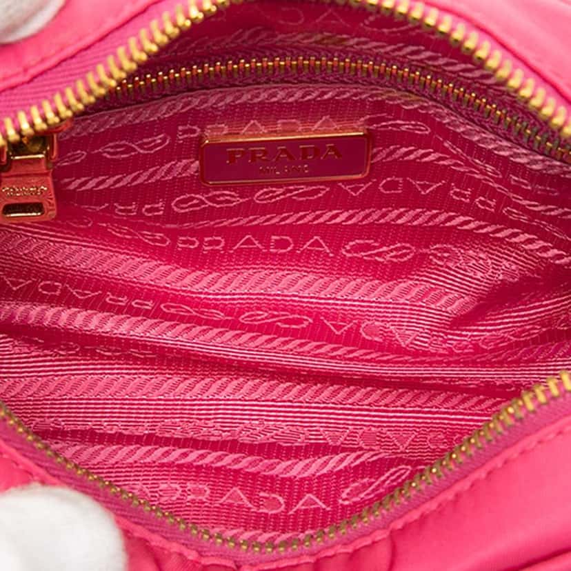 Prada Tessuto Wristlet Pouch Pink Very good condition - Model View