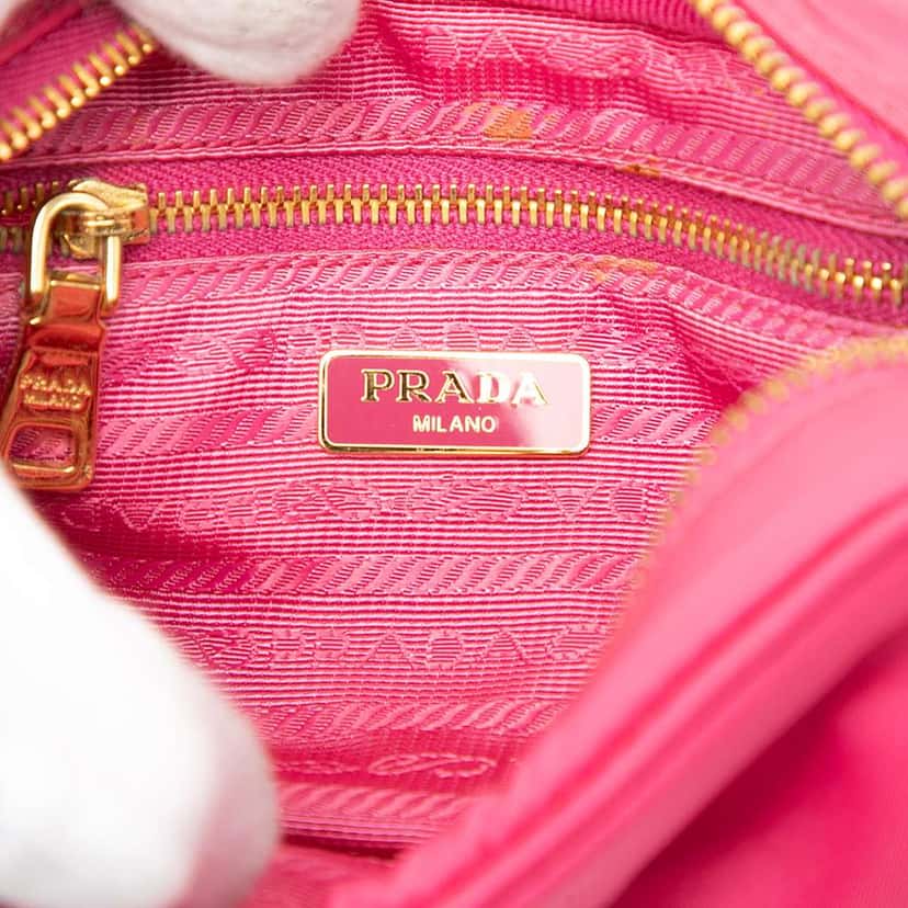 Prada Tessuto Wristlet Pouch Pink Very good condition - Box View