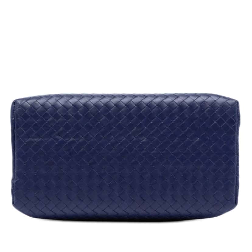 Bottega Veneta Small Nappa Intrecciato Roma Satchel Blue Leather Very good condition - Inside View