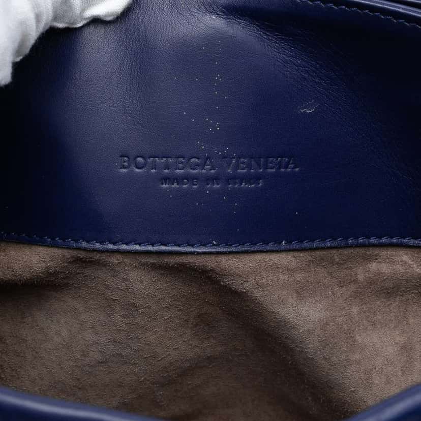 Bottega Veneta Small Nappa Intrecciato Roma Satchel Blue Leather Very good condition - Box View