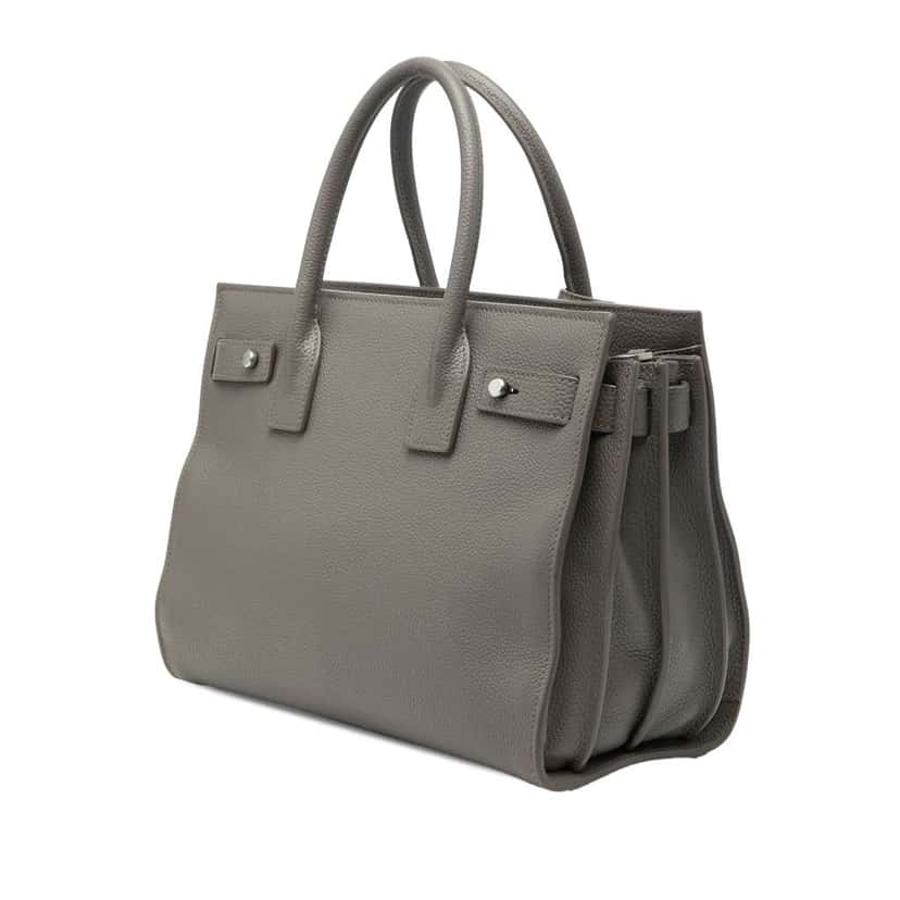 Saint Laurent Baby Grained Calfskin Sac de Jour Satchel Brown Leather Very good condition - Back View