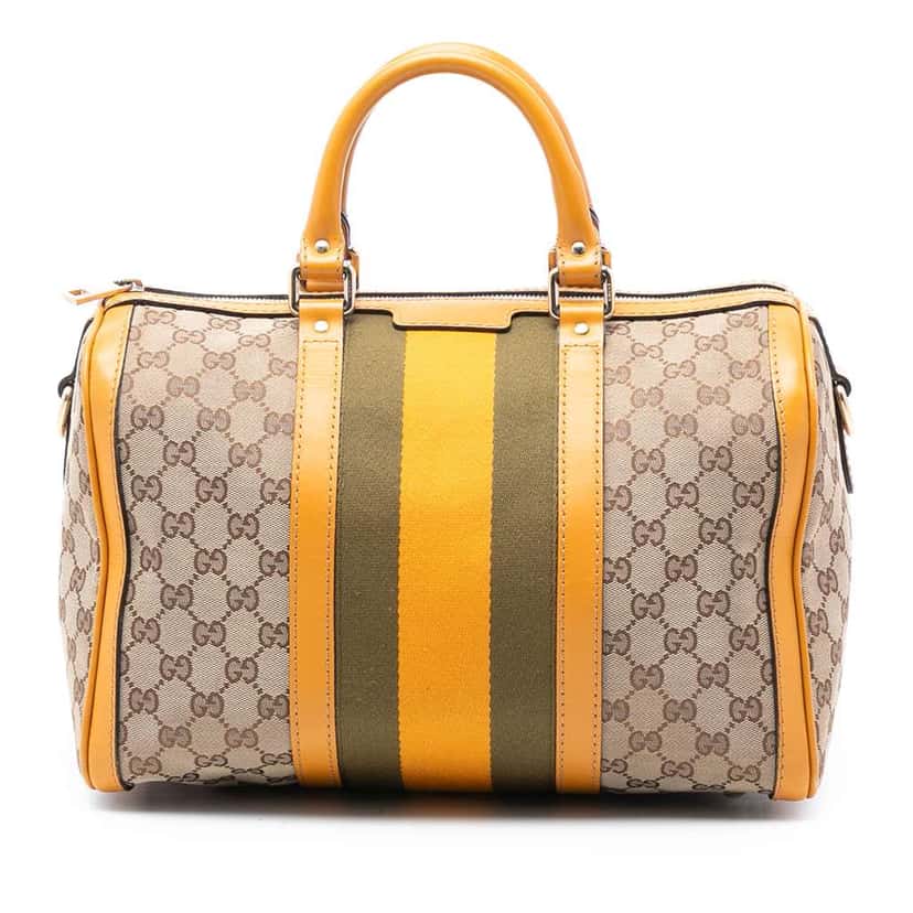 Gucci Medium GG Canvas Web Joy Boston Bag Beige Very good condition - Front View