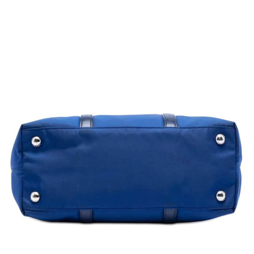 Prada Vitello Trimmed Tessuto Satchel Blue Very good condition - Inside View