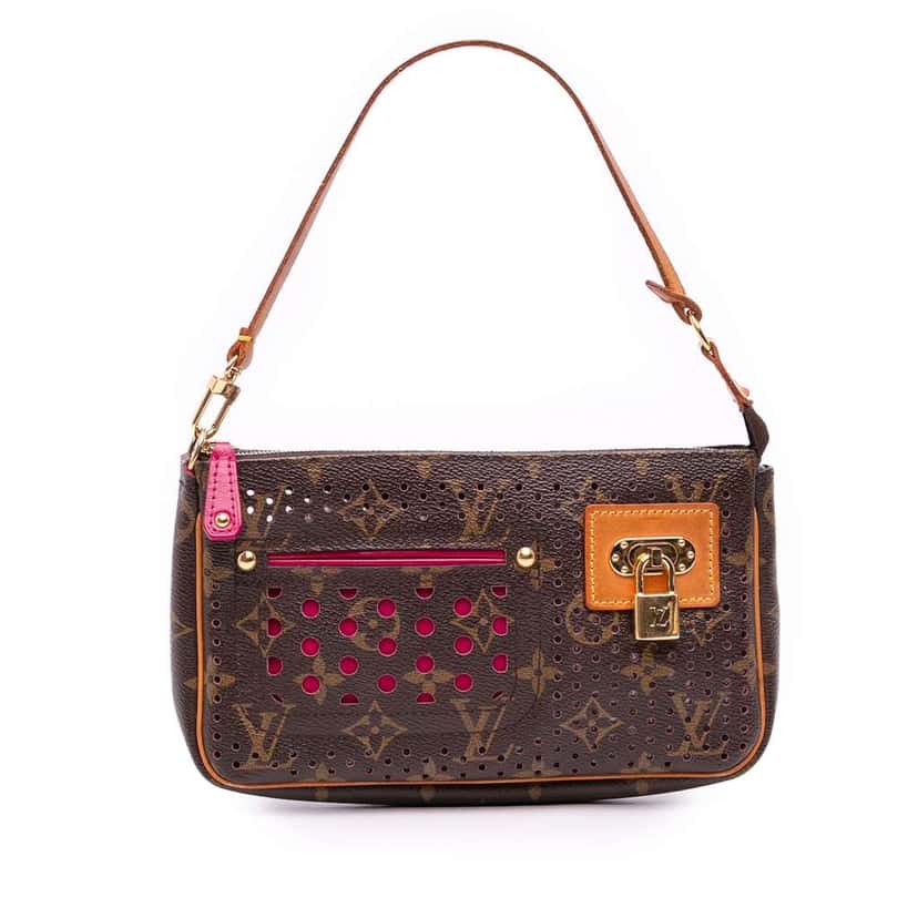 Louis Vuitton Monogram Perforated Pochette Accessoires Brown Very good condition - Front View
