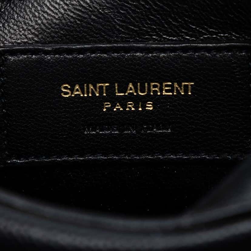Saint Laurent Small Grain De Poudre Classic Monogram Camera Bag Black Leather Very good condition - Box View