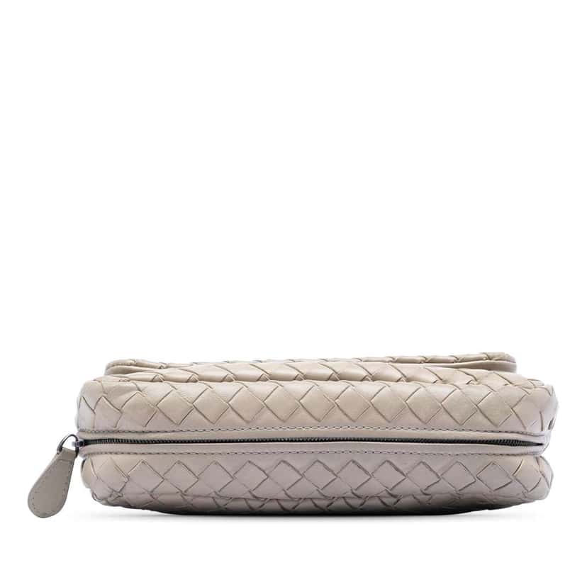 Bottega Veneta Mini Nappa Intrecciato Expandable Chain Flap Crossbody Beige Leather Very good condition - Inside View