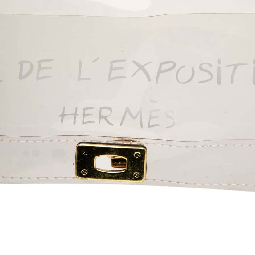 Hermès Vinyl Souvenir De L Exposition Kelly Handbag White Very good condition - Model View