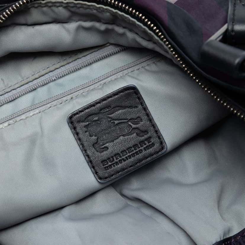 Burberry Supernova Check Nylon Buckleigh Tote Purple Very good condition - Box View