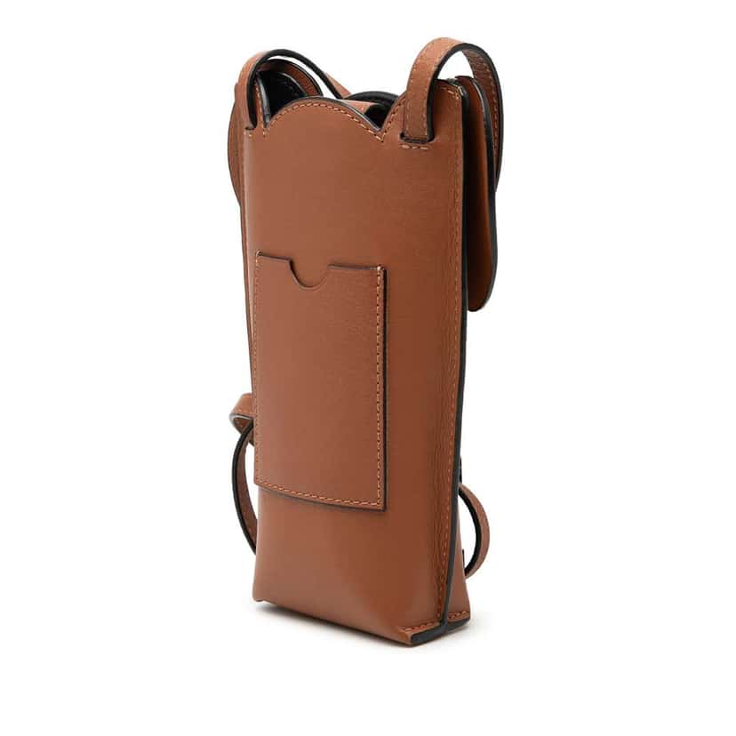 Loewe Leather Elephant Pocket Crossbody Brown Leather Very good condition - Back View