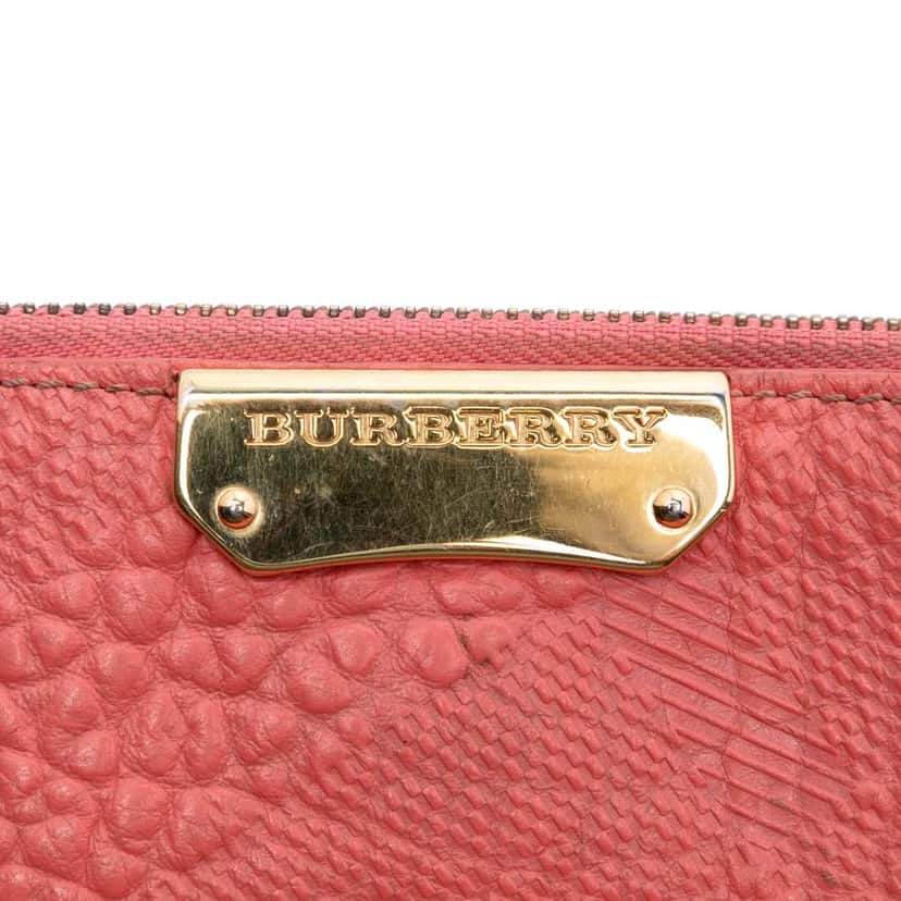 Burberry Small Grain Check Embossed Leather Chichester Crossbody Pink Leather Very good condition - Box View