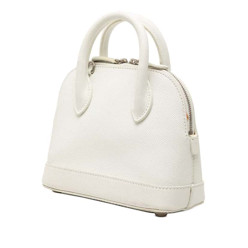 Balenciaga XXS Calfskin Ville Top Handle Bag White Leather Very good condition - Back View