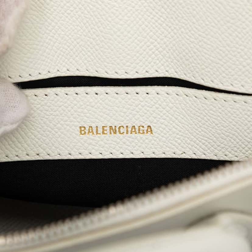 Balenciaga XXS Calfskin Ville Top Handle Bag White Leather Very good condition - Box View