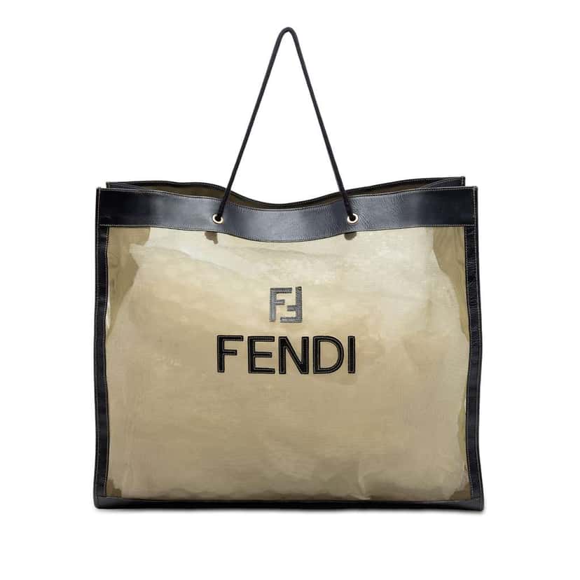 Fendi Mesh Tote Brown Polyester Very good condition - Front View