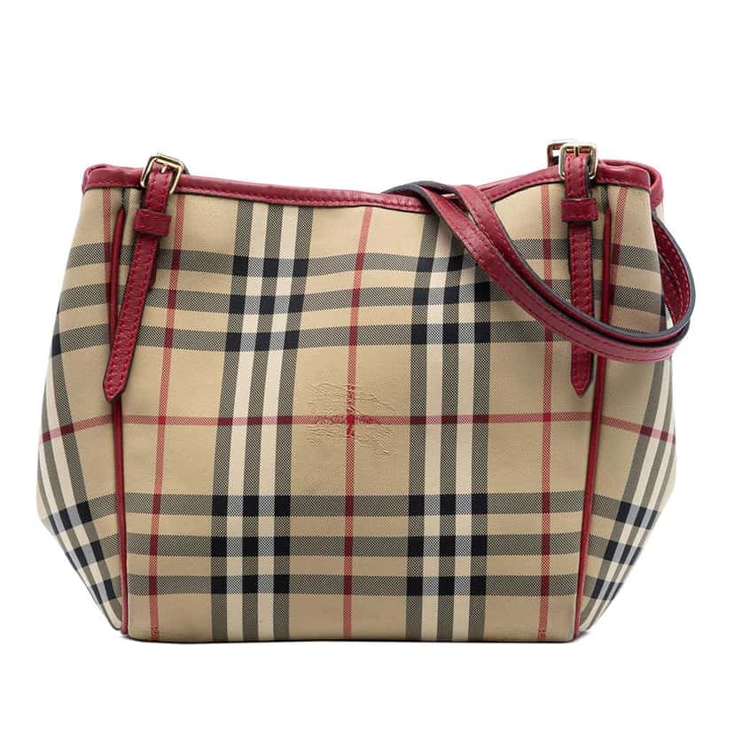 Burberry Small Haymarket Check Canvas Canterbury Tote Beige Canvas Very good condition - Front View