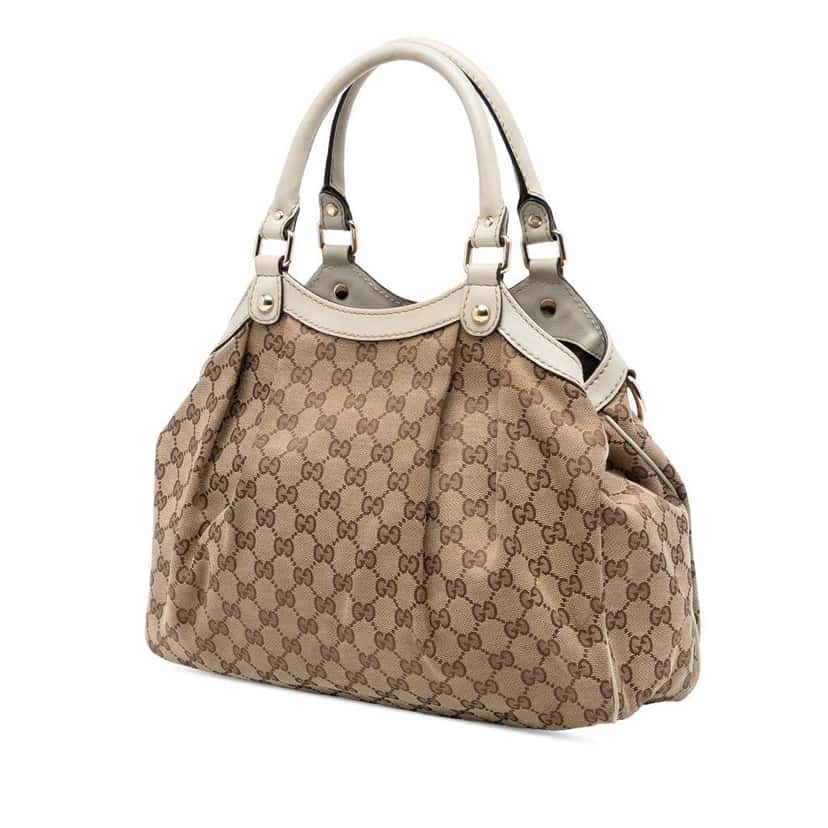 Gucci Medium GG Canvas Sukey Tote Beige Canvas Very good condition - Back View