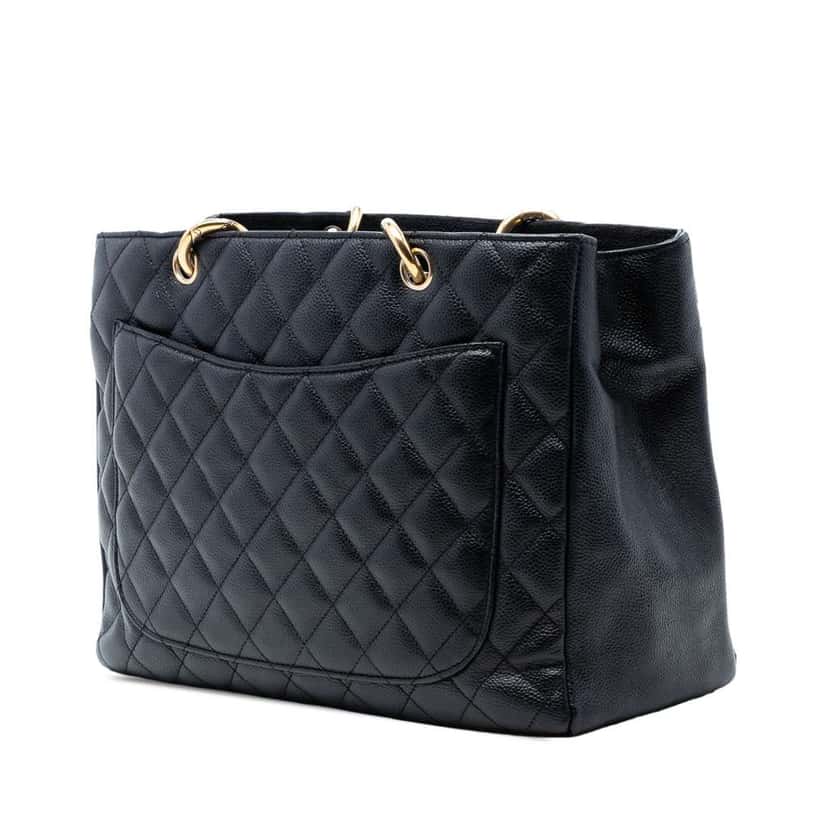 Chanel Caviar Grand Shopping Tote Black Leather Very good condition - Back View