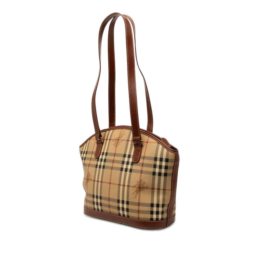 Burberry Haymarket Check Coated Canvas Shoulder Bag Beige Canvas Very good condition - Back View