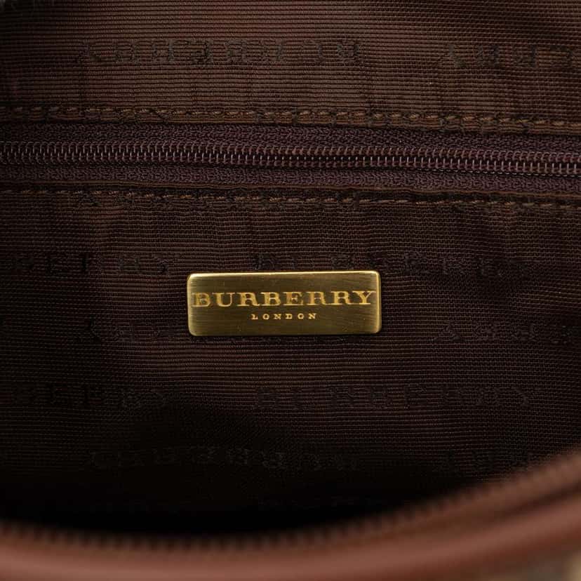 Burberry Haymarket Check Coated Canvas Shoulder Bag Beige Canvas Very good condition - Box View