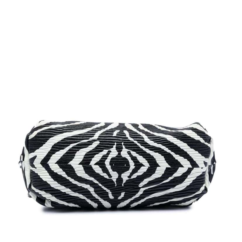 Bottega Veneta Textured Nappa Zebra Print Chain Pouch Black Leather Very good condition - Inside View