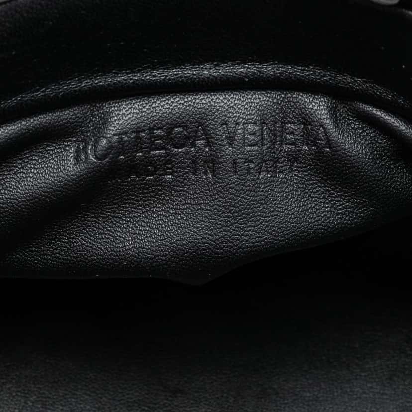 Bottega Veneta Textured Nappa Zebra Print Chain Pouch Black Leather Very good condition - Box View