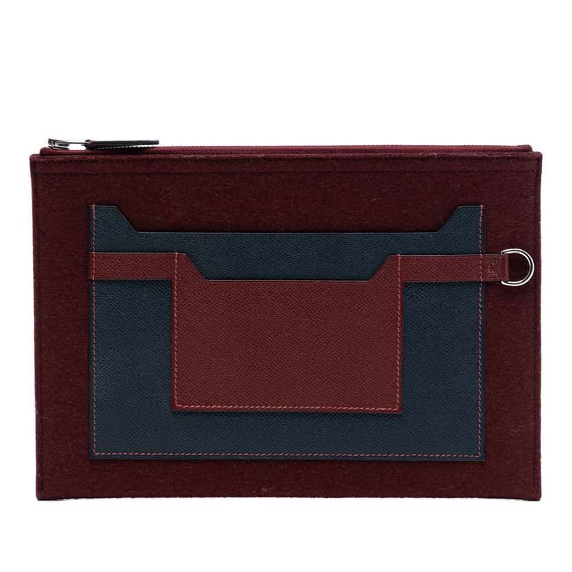 Hermès Epsom and Felt Toodoo 29 Blue Leather Very good condition - Front View