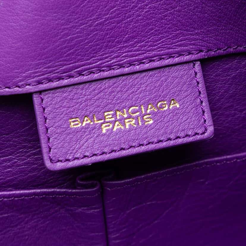 Balenciaga Leather Papier A4 Tote Purple Leather Very good condition - Box View