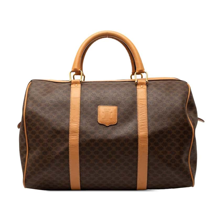 Celine Macadam Coated Canvas Boston Bag Brown Canvas Very good condition - Front View