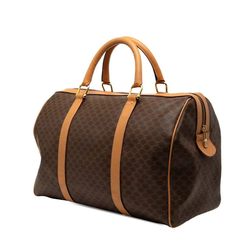 Celine Macadam Coated Canvas Boston Bag Brown Canvas Very good condition - Back View