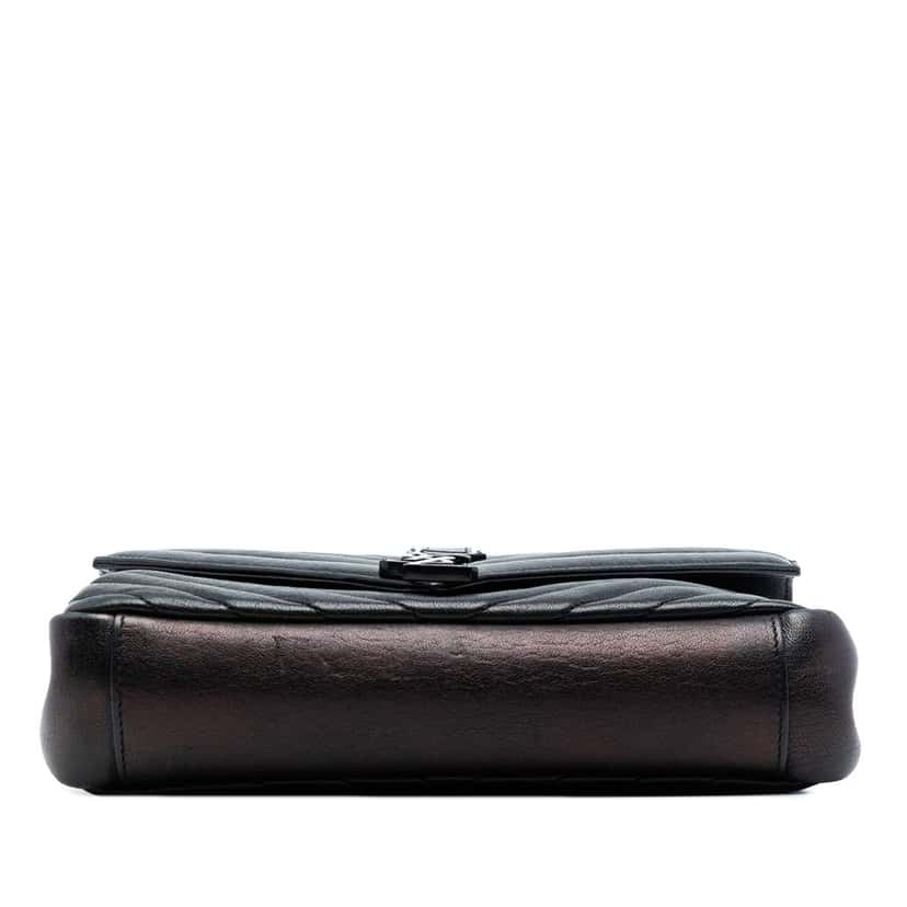 Saint Laurent Medium Chevron Sheepskin  Monogram Monochrome College Bag Black Leather Very good condition - Inside View