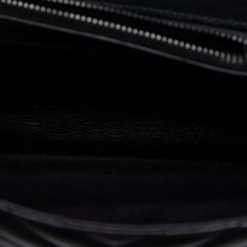 Saint Laurent Medium Chevron Sheepskin  Monogram Monochrome College Bag Black Leather Very good condition - Model View