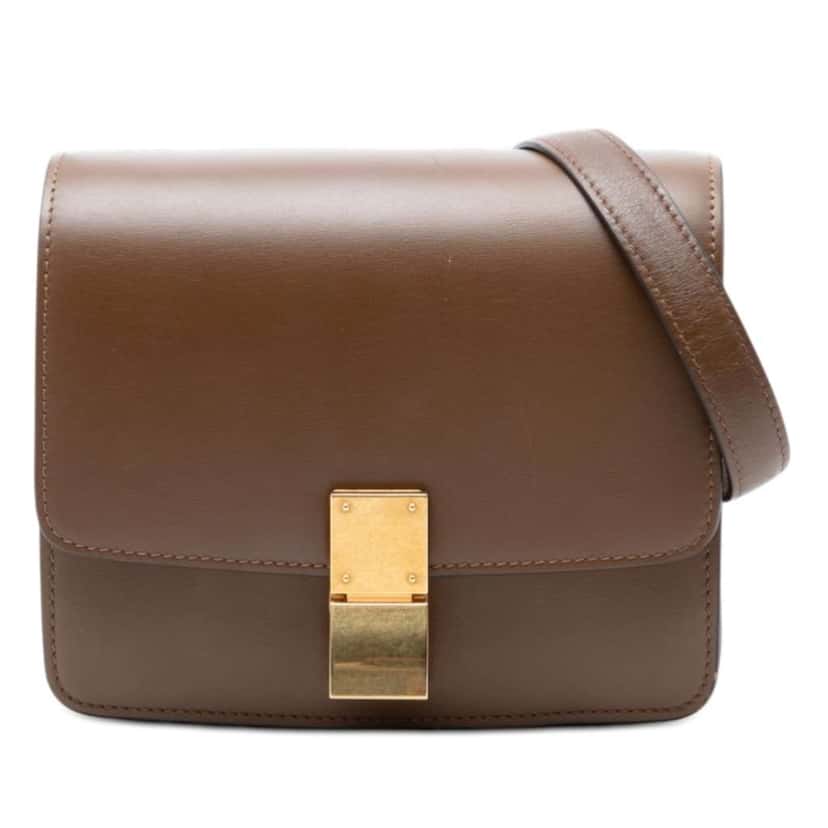 Celine Small Calfskin Classic Box Brown Leather Very good condition - Front View
