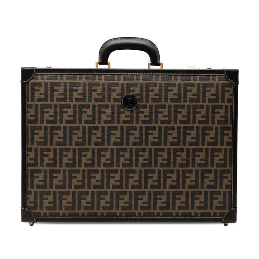 Fendi Zucca Coated Canvas Trunk Travel Bag Brown Canvas Very good condition - Front View