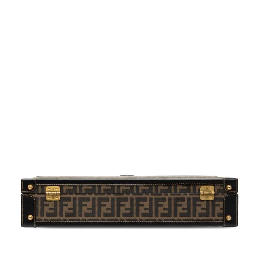 Fendi Zucca Coated Canvas Trunk Travel Bag Brown Canvas Very good condition - Inside View