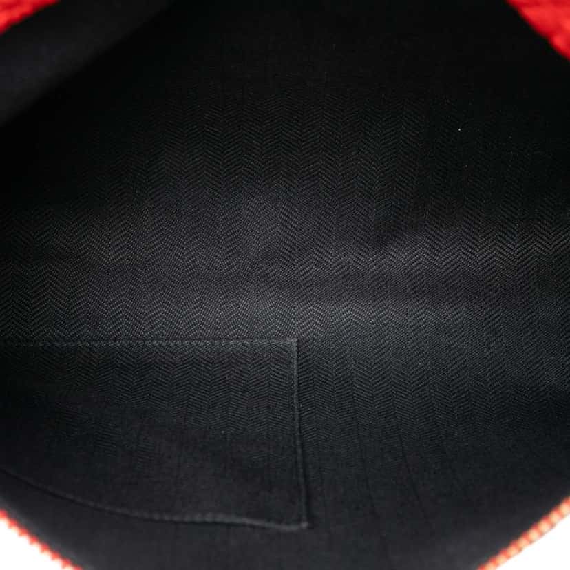 Loewe Embossed Anagram Leather Repeat T Clutch Red Leather Very good condition - Model View