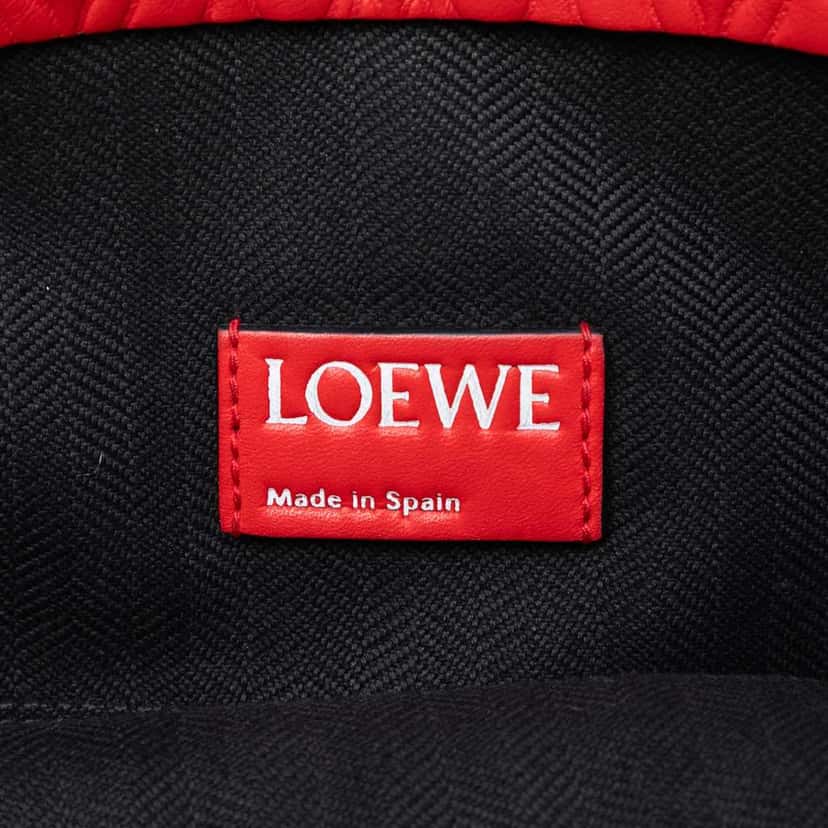 Loewe Embossed Anagram Leather Repeat T Clutch Red Leather Very good condition - Box View