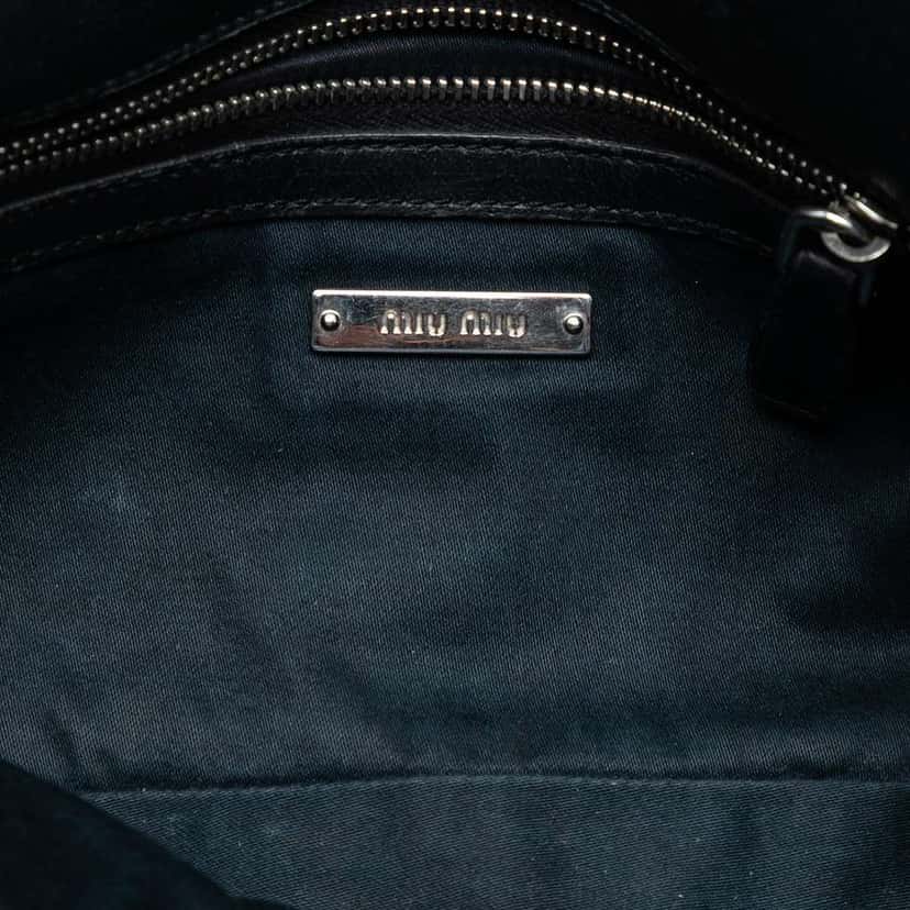 Miu Miu Matelasse Nappa Crystal Chain Satchel Black Leather Very good condition - Box View