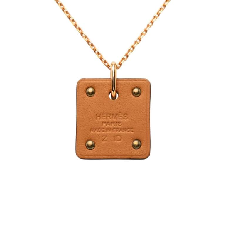 Hermès Small Rose Gold Plated Swift As de Coeur Pendant Necklace Pink Rose Gold Very good condition - Inside View