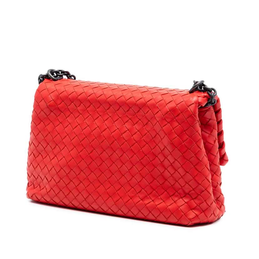 Bottega Veneta Small Nappa Intrecciato Olimpia Shoulder Bag Orange Leather Very good condition - Back View