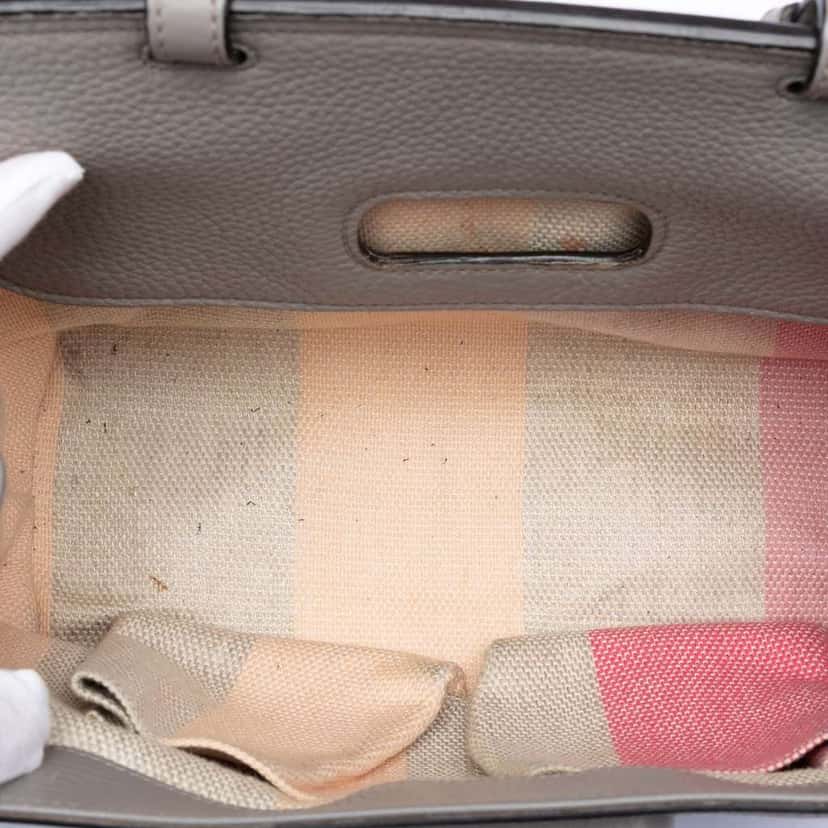 Gucci Small Leather Bamboo Daily Satchel Grey Leather Very good condition - Model View