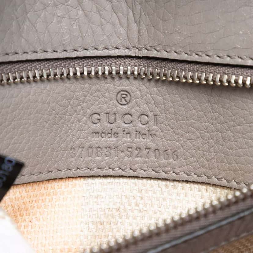 Gucci Small Leather Bamboo Daily Satchel Grey Leather Very good condition - Box View