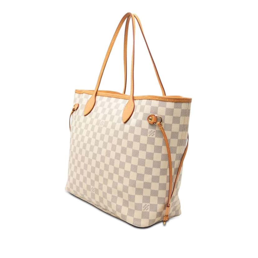 Louis Vuitton Damier Azur Neverfull MM White Very good condition - Back View
