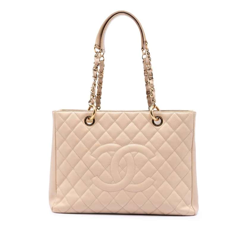 Chanel Caviar Grand Shopping Tote Brown Leather Very good condition - Front View