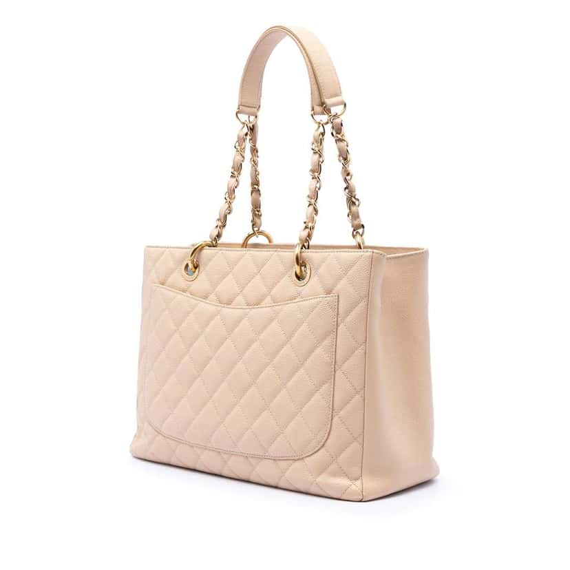 Chanel Caviar Grand Shopping Tote Brown Leather Very good condition - Back View