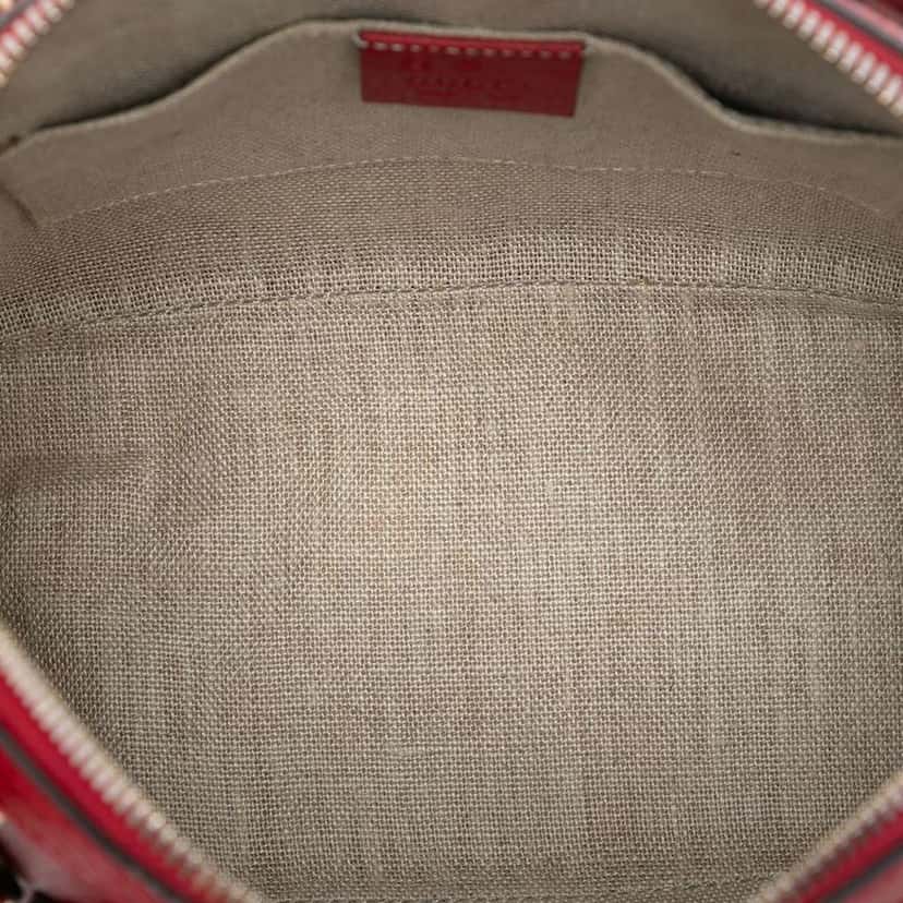 Gucci Mini Leather GG Charm Dome Satchel Red Leather Very good condition - Model View