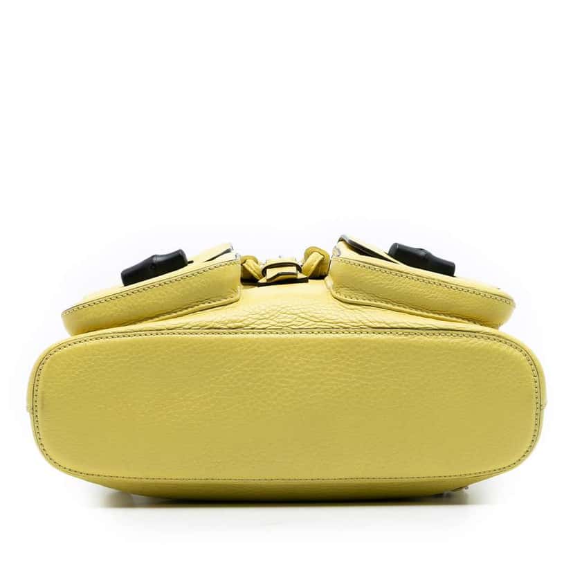 Gucci Leather Bamboo Tassel Backpack Yellow Leather Very good condition - Inside View