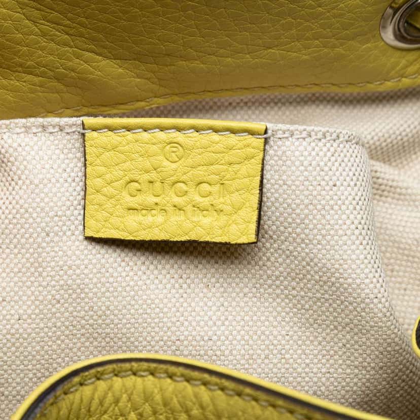 Gucci Leather Bamboo Tassel Backpack Yellow Leather Very good condition - Box View