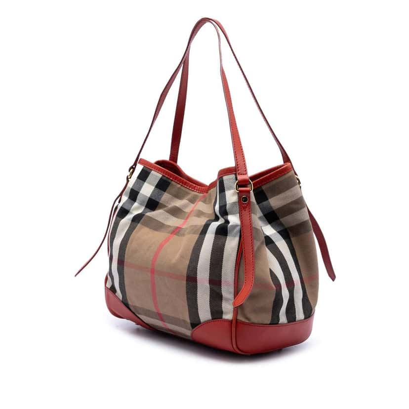 Burberry Small House Check Canvas Canterbury Tote Brown Canvas Very good condition - Back View