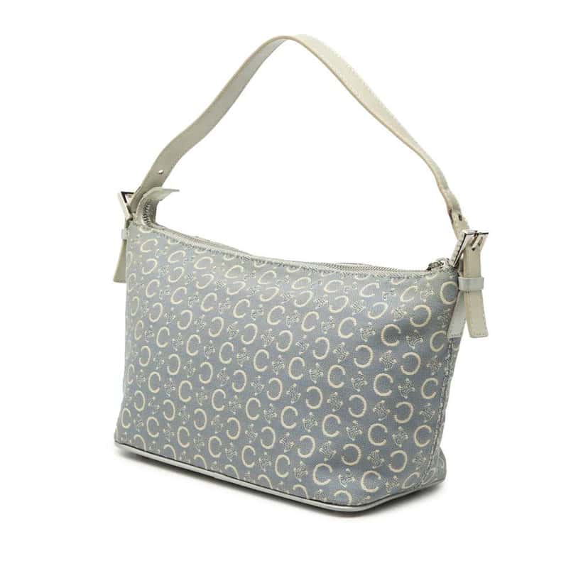 Celine C Macadam Canvas Handbag Blue Canvas Very good condition - Back View